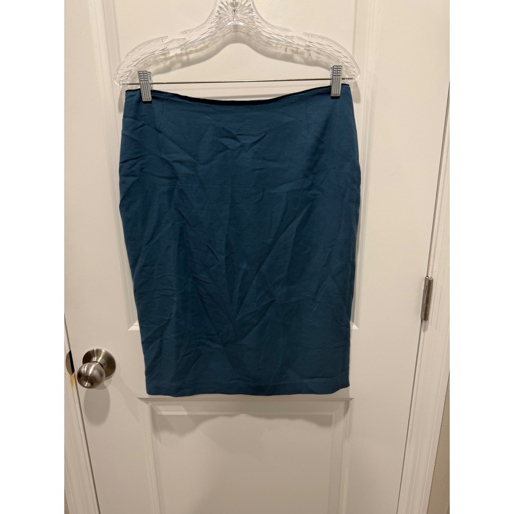 Lafayette 148 Women Pencil Skirt Back Vent Teal Blue 6
